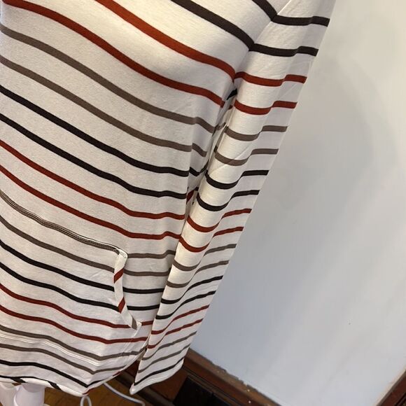 Market & Spruce rust green striped hooded long sleeve sweatshirt Size XS New - Picture 3 of 9